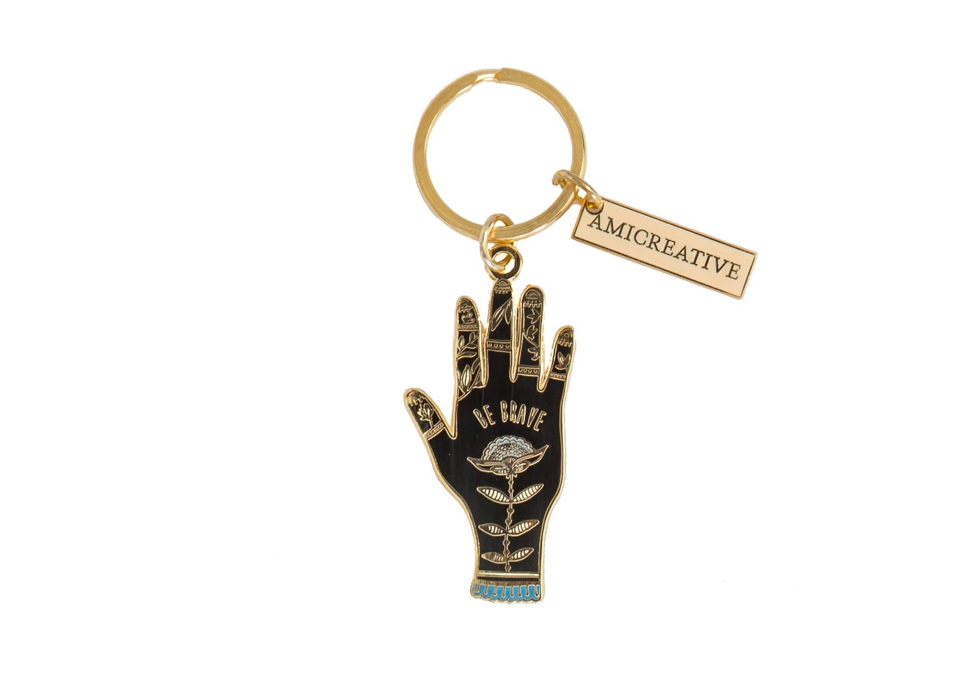 A Brave Hand Enamel Keychain