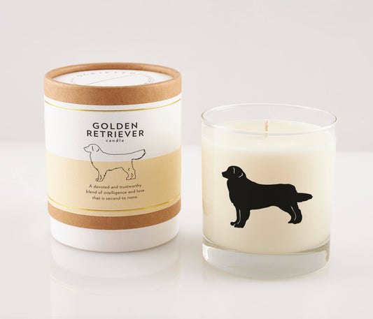 Golden Retriever Dog Breed Soy Candle: Reusable Rocks Glass