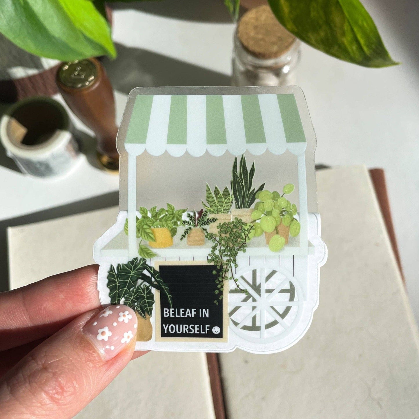 Beleaf in Yourself Clear Sticker