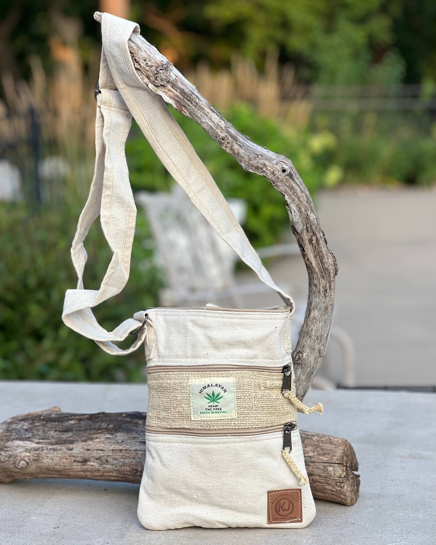 Hemp Hippie Small Cross Body Bag, Travel Sling Passport Bag