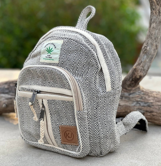 Handmade Lightweight Natural Hemp Himalayan Nepal Minipack: Black
