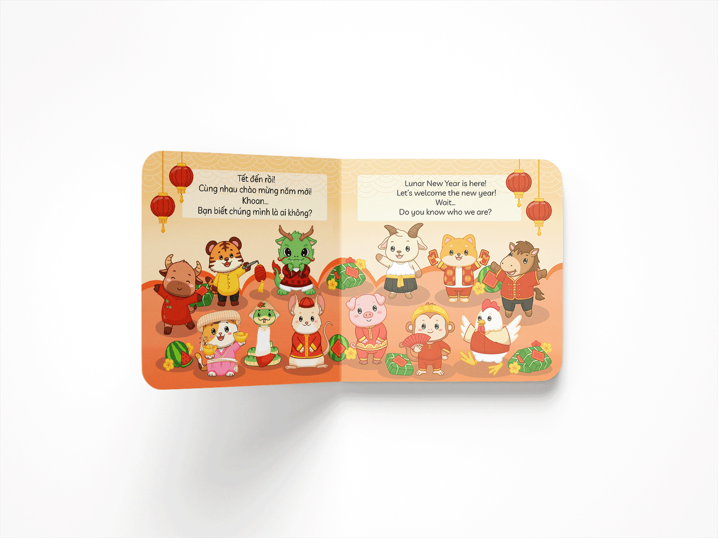 Welcome Lunar New Year with the Zodiac Animals: Mừng Tết với Con Giáp: Board Book 7x7in