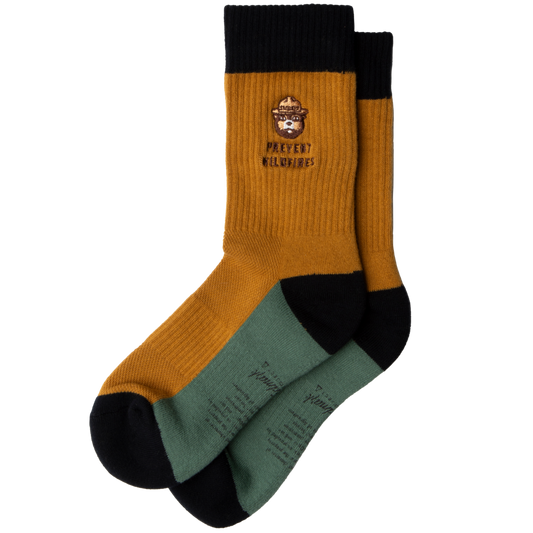 Smokey's Message Sock: Sandstone, L/XL