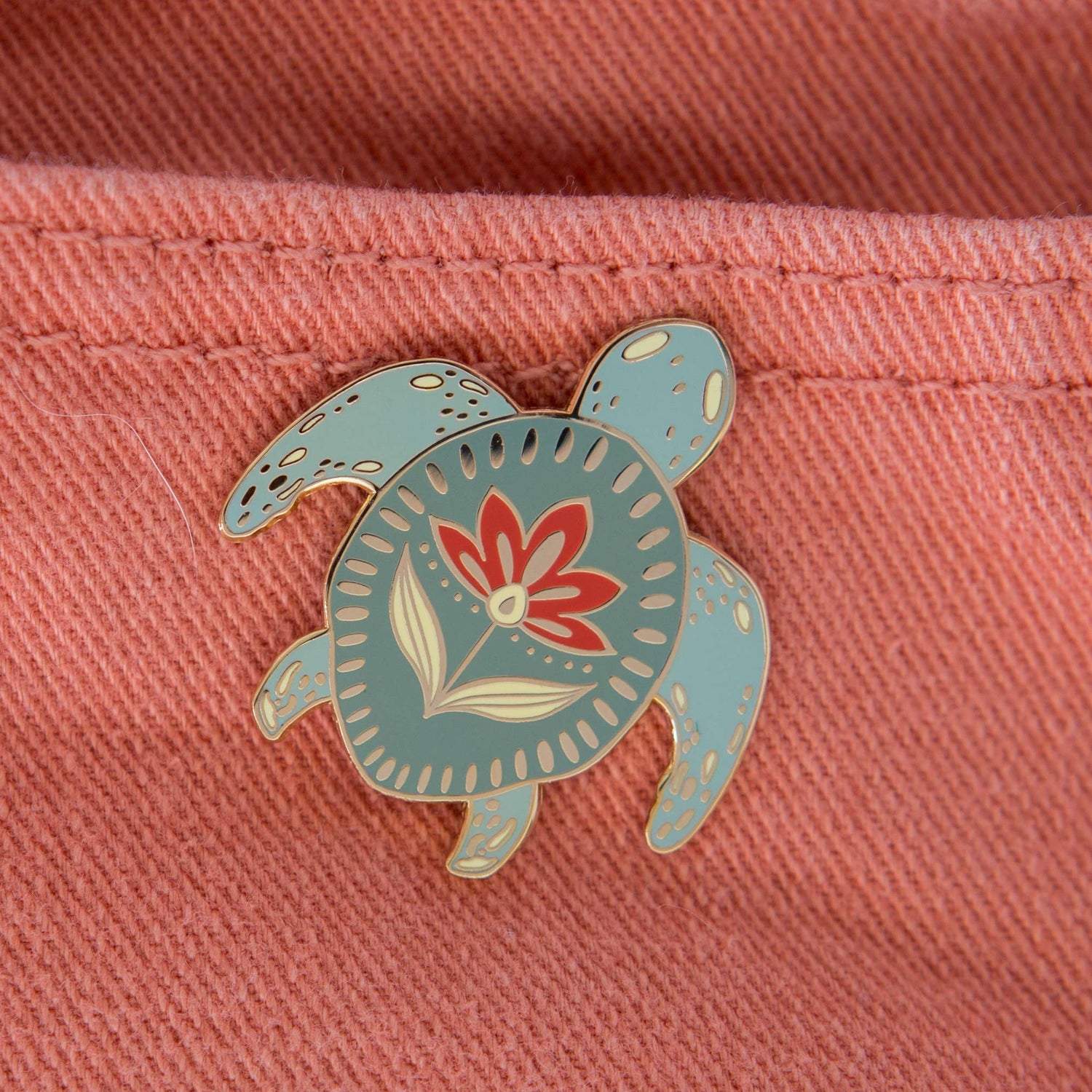 Turtle Hard Enamel Pin - 1.25" Ocean Themed Sea Turtle Pin