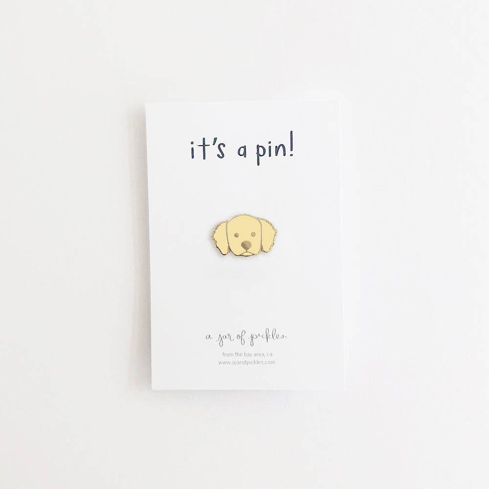 Golden Retriever Dog Pin: Yellow