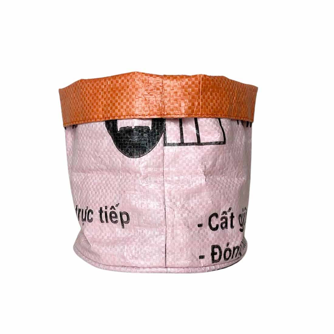 Medium Recycled Planter: Blue-White