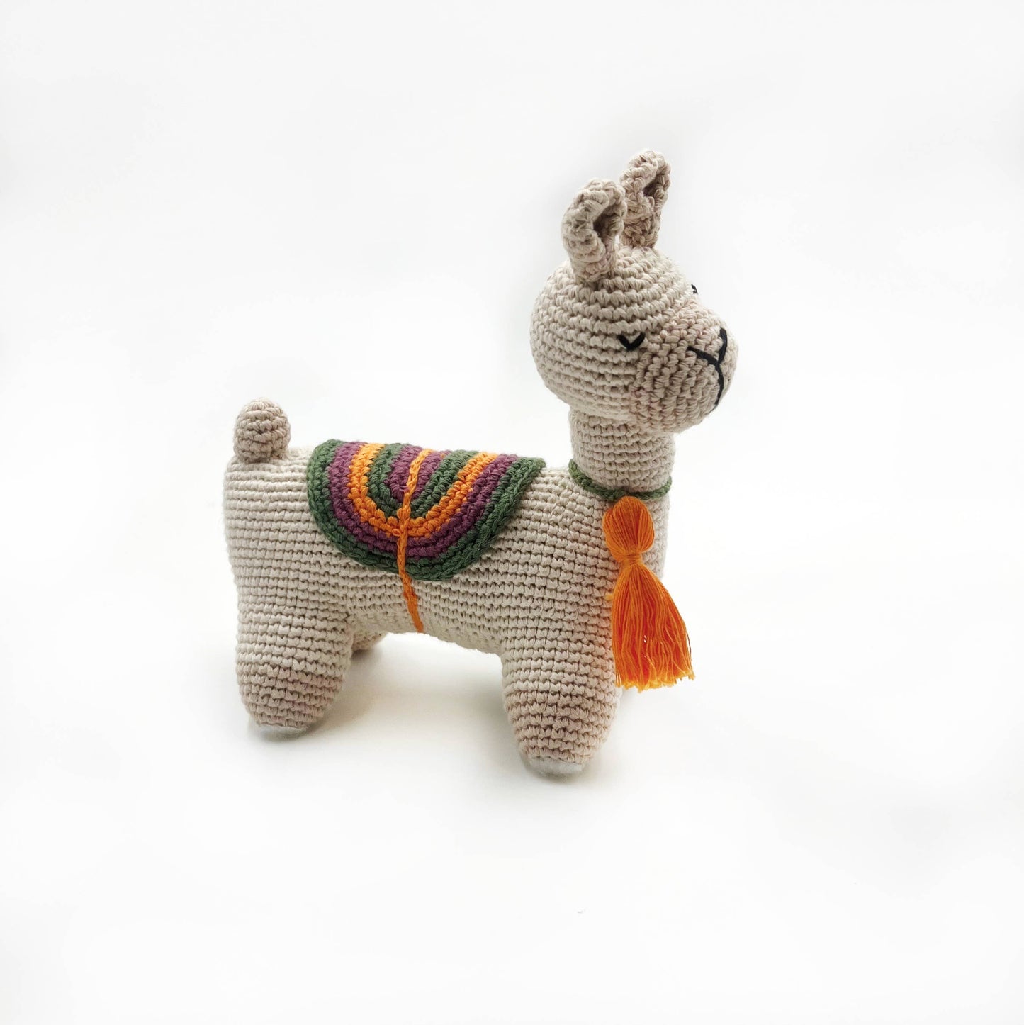 Handmade Cuddly Llama Plush Toy: Natural