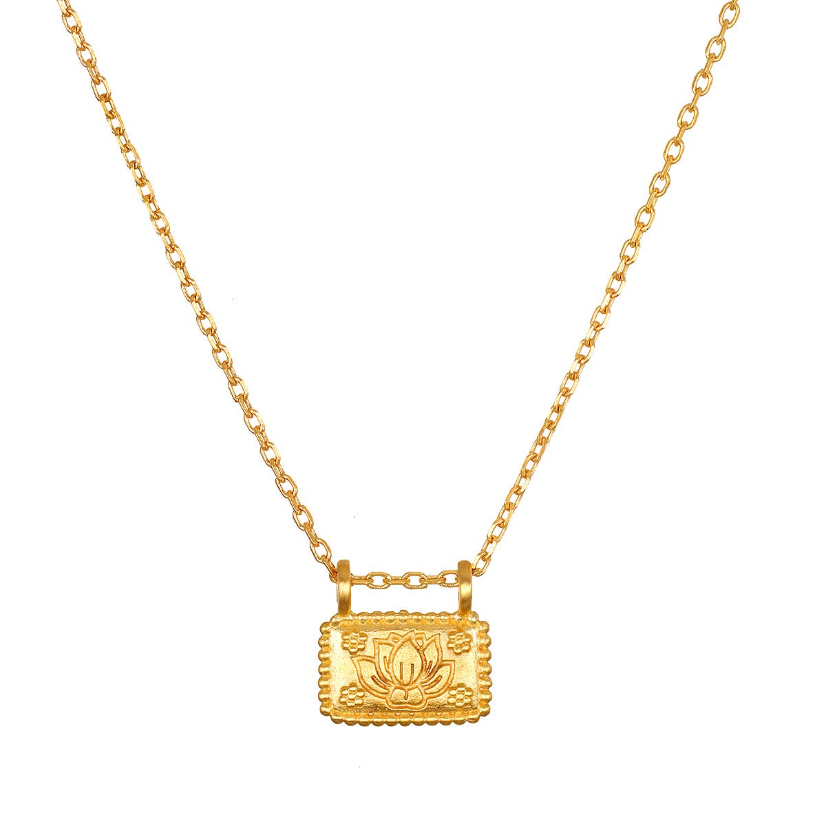16” Lotus Plate Necklace