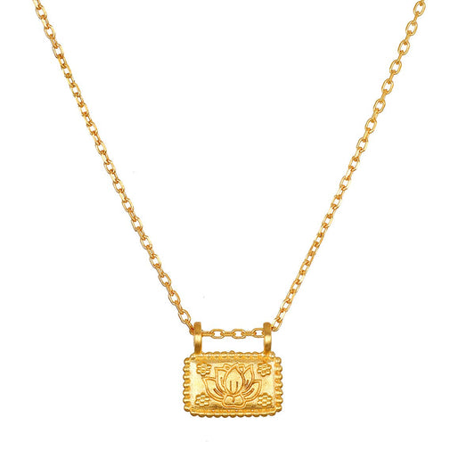 16” Lotus Plate Necklace