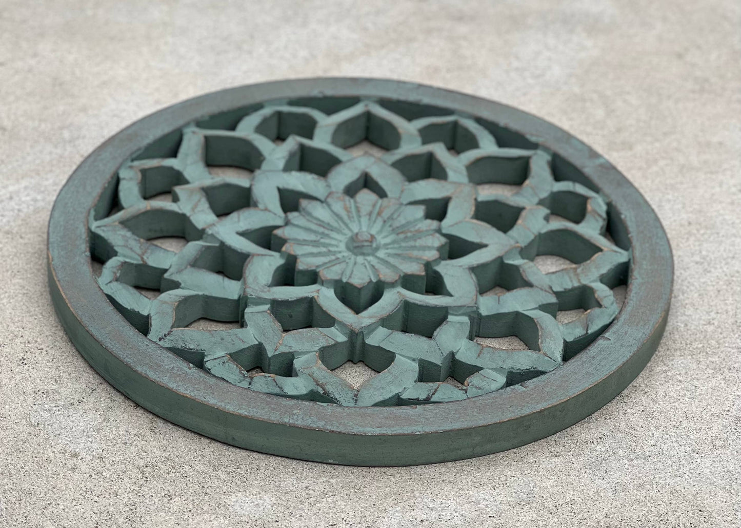 Handcrafted Wooden Lotus Flower Wall Décor Hanging Art: Natural