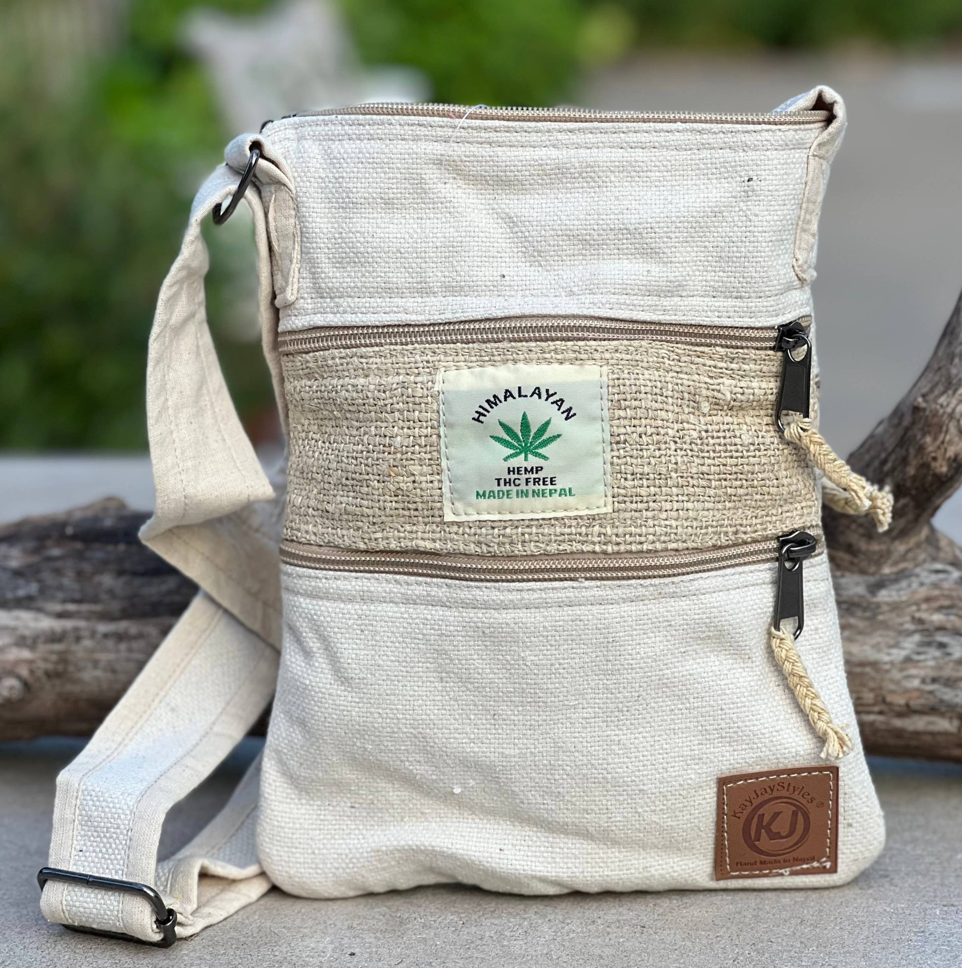 Hemp Hippie Small Cross Body Bag, Travel Sling Passport Bag