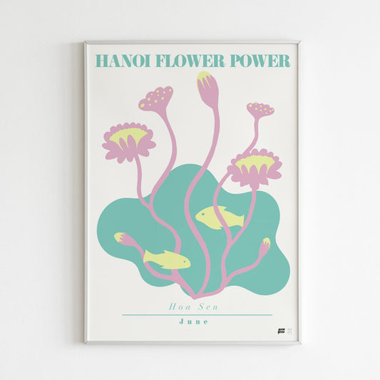 June Lotus Flower Art Print